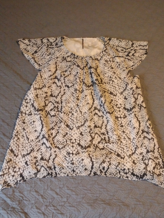 Madison Tops - Madison Cream And Black Silk Blouse